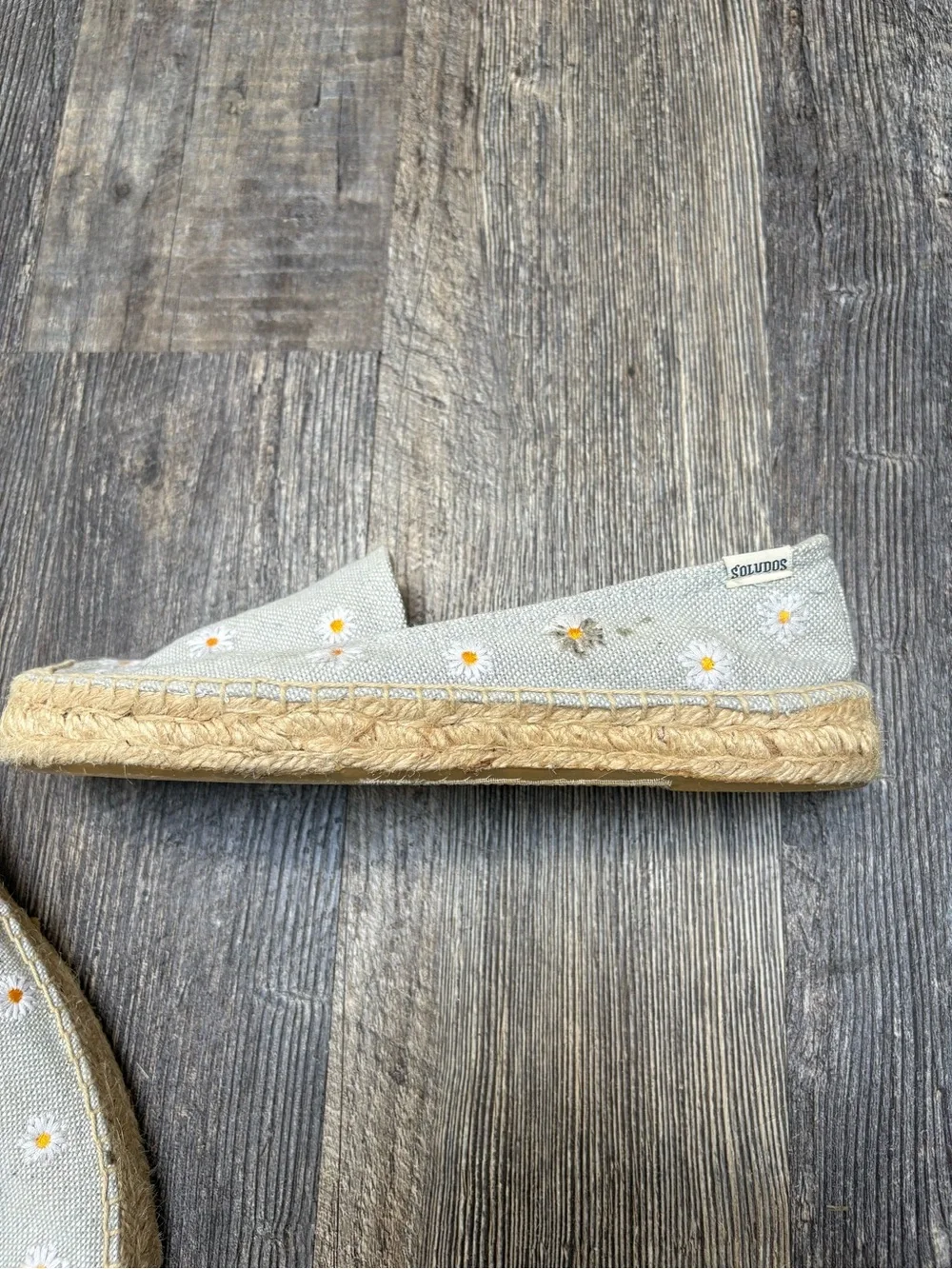 Soludos Light Blue Daisy Embroidered Espadrilles